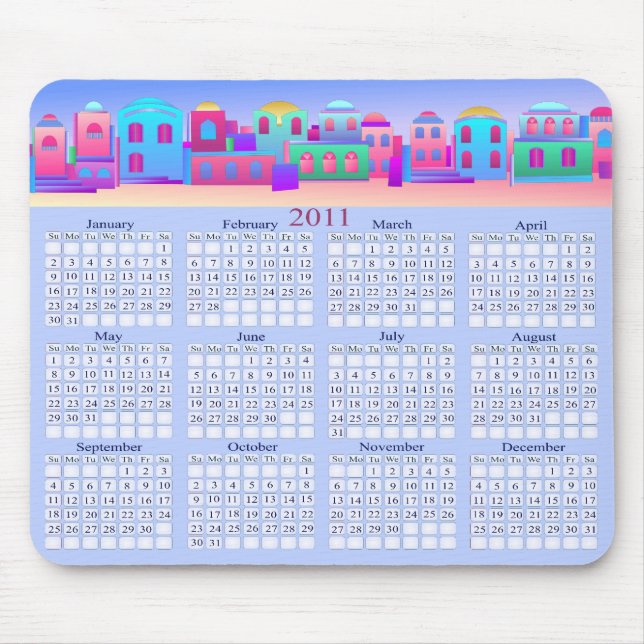 Tapis De Souris Le petit calendrier Mousepad de la ville 2011 (Devant)