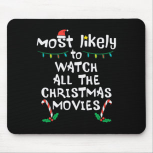 Tapis De Souris Le plus probable regarder le film de Noël Xmas Fam
