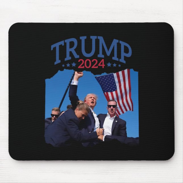 Tapis De Souris Le poing court a tapé 2024 Priez pour Trump ne don (Devant)