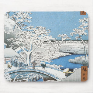 Tapis De Souris Le pont du tambour, Hiroshige, 1856-58 Mousepad