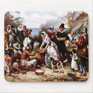 Tapis De Souris Le premier Thanksgiving, 1621. Art 