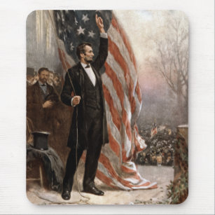 Tapis De Souris Le Président Abraham Lincoln donnant un discours