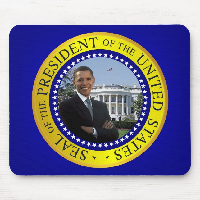 Tapis De Souris Le Président Barack Obama Mousepad - bleu (Devant)