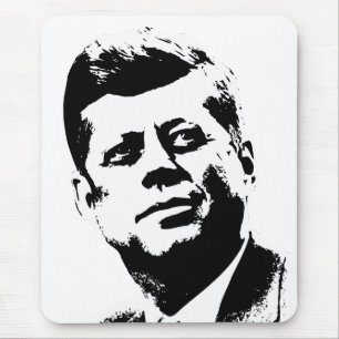Tapis De Souris Le Président Kennedy -- Noir et blanc