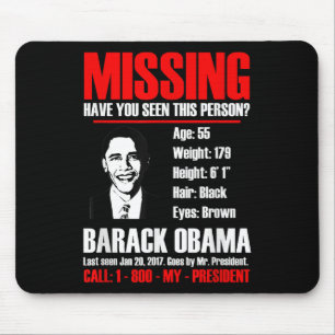 Tapis De Souris Le président Obama disparu T Shirt_1