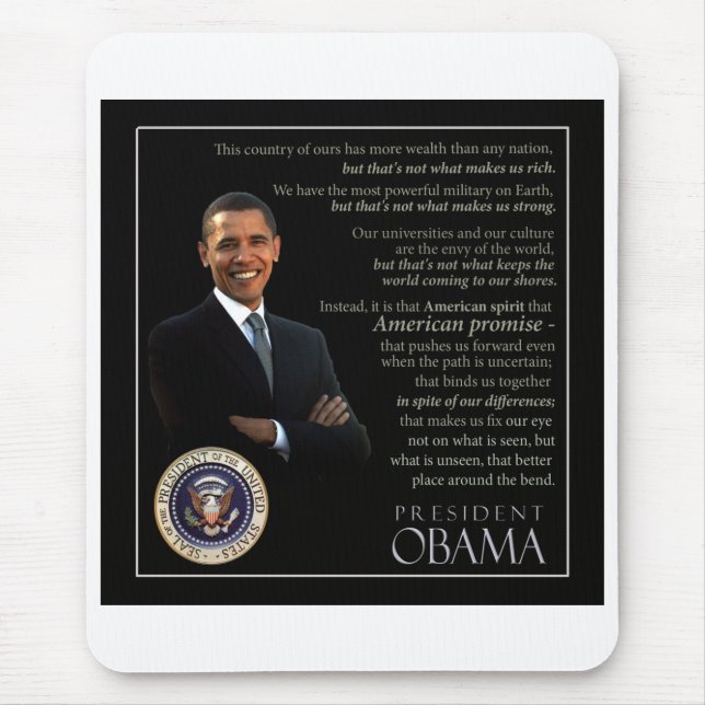 Tapis De Souris Le Président Obama Quote (Devant)