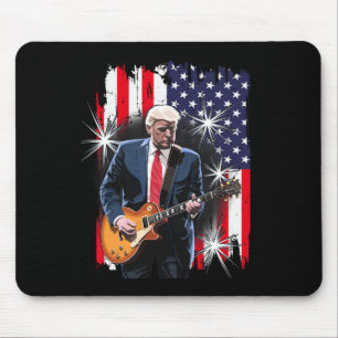 Tapis De Souris Le Président Trump Joue De La Guitare Avec Le Drap
