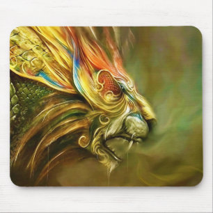 Tapis De Souris Le profil principal du lion mystique d'imaginaire