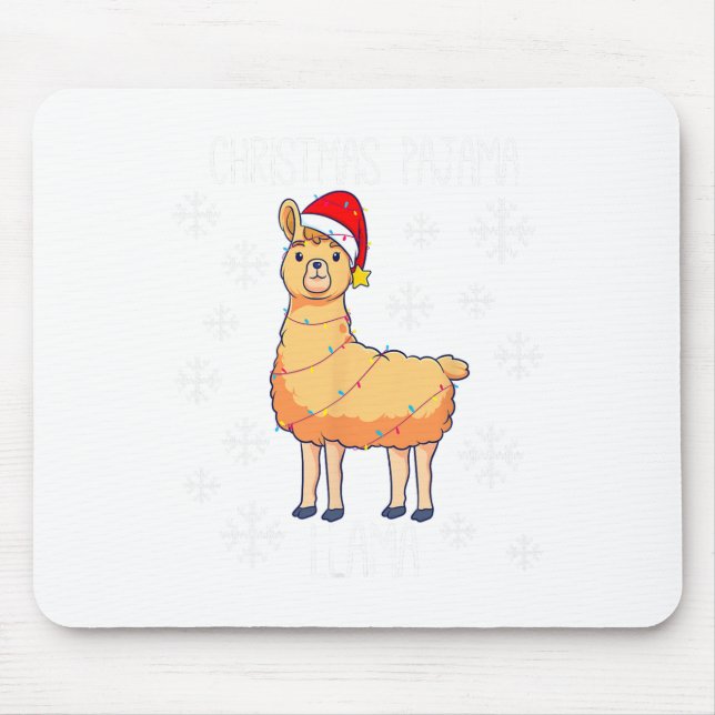 Tapis De Souris Le pyjama de Noël Llama (Devant)