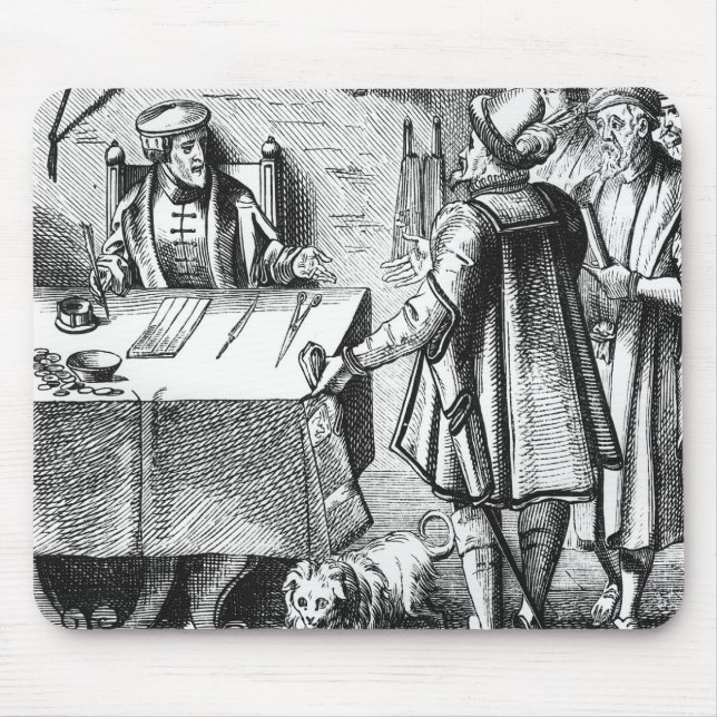 Tapis De Souris Le récepteur des impôts, après une gravure sur (Devant)