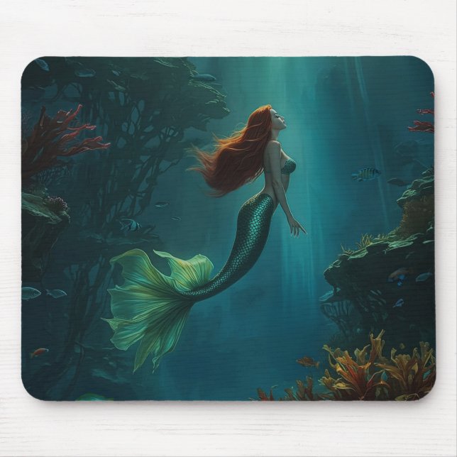 Tapis De Souris Le rêve d'Imaginaire de Mermaid Scène sous-marine (Devant)