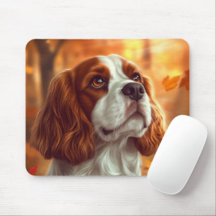 Tapis De Souris Le roi Cavalier Charles Spaniel à l'automne