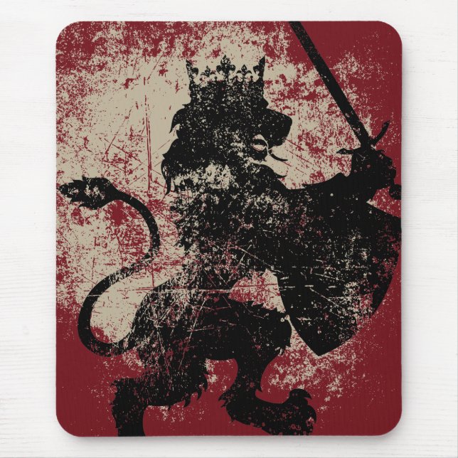 Tapis De Souris Le Roi grunge Mousepad de lion (Devant)