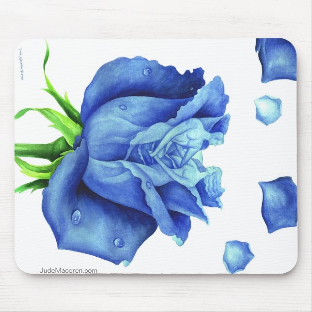 TAPIS DE SOURIS LE ROSE BLEU MOUSEPAD (Devant)