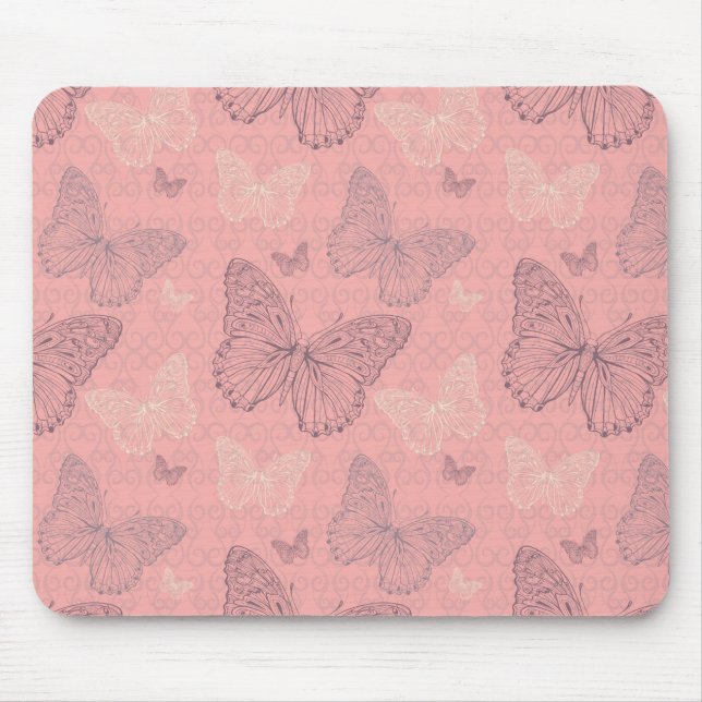 Tapis De Souris Le rose de papillon (Devant)
