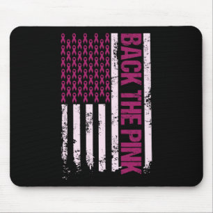 Tapis De Souris Le ruban rose American Drapeau Prix du cancer du s