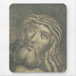 Tapis De Souris Le Saint Visage de Jésus en Art Monochrome