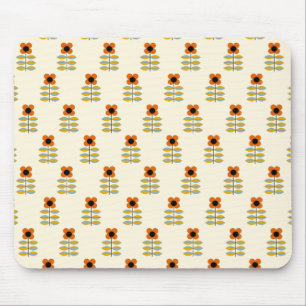 Tapis De Souris Le Scandinave a inspiré le motif floral orange