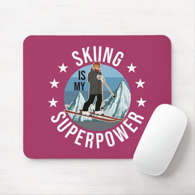 Tapis De Souris Le Ski Est Ma Superpuissance (Avec souris)