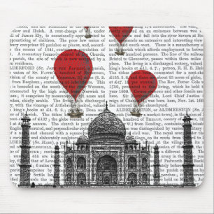 Tapis De Souris Le Taj Mahal et ballons à air d'un rouge ardent