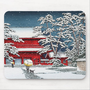 Tapis De Souris le temple d' hiver japonais Cool, le sanctuaire de