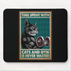 Tapis De Souris Le Temps Passé Avec Les Chats Et La Salle De Sport