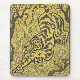 Tapis De Souris Le tigre dans la jungle (animal sauvage) (par Paul
