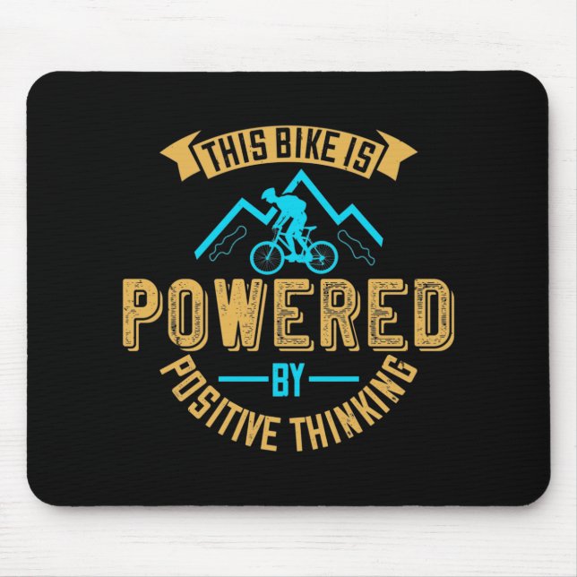 Tapis De Souris Le Vélo MTB Est Alimenté Par Une Pensée Positive (Devant)
