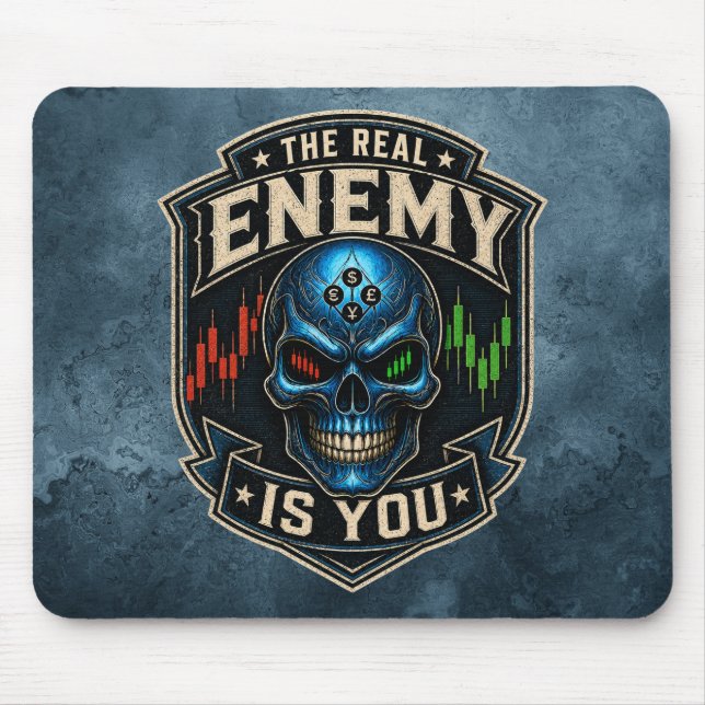 Tapis De Souris Le véritable ennemi c'est vous Blue Grunge  (Devant)