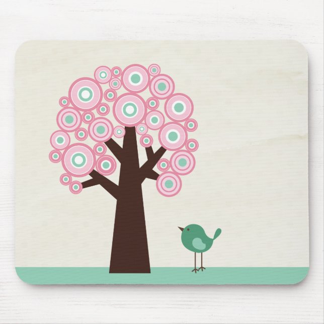 Tapis De Souris Le vert rose à la mode entoure le mousepad (Devant)