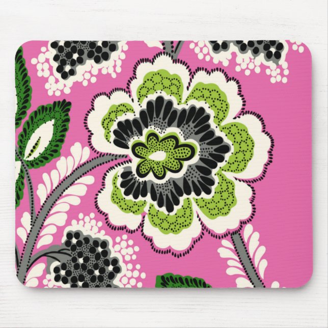 Tapis De Souris Le vert rose fleurit Mousepad (Devant)