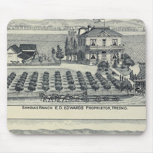 Tapis De Souris Le vignoble de Hedge Row, Fresno (Devant)