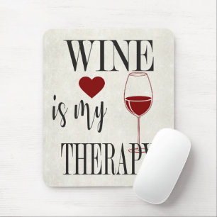 Tapis De Souris Le Vin Est Mon Thérapie Pad Souris