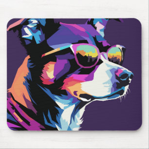Tapis De Souris Le visage de chien pop art