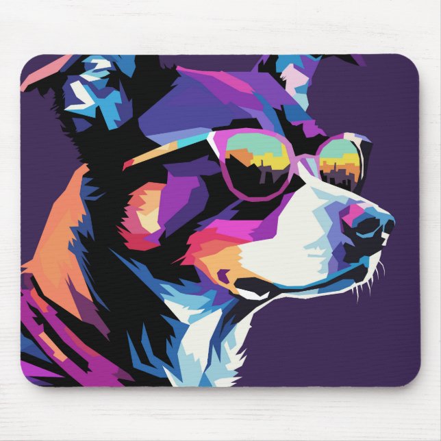 Tapis De Souris Le visage de chien pop art (Devant)