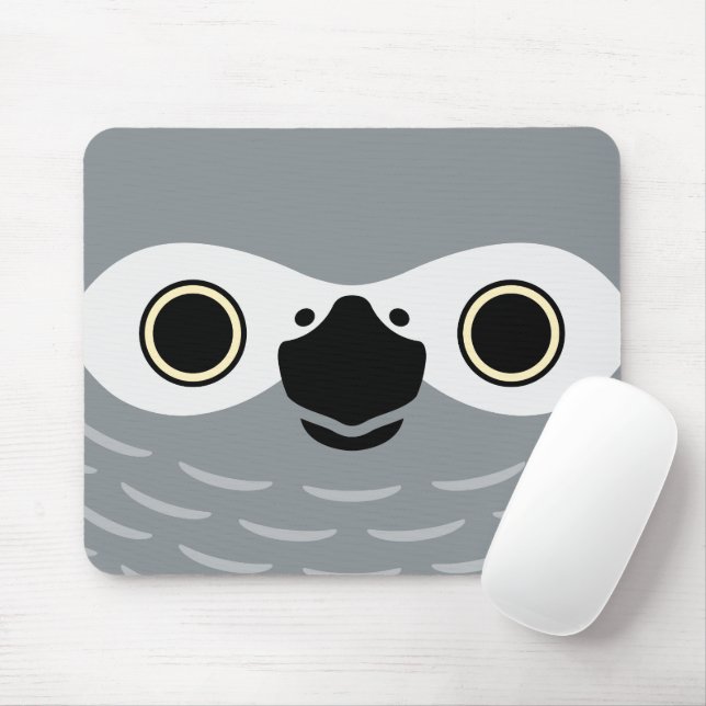 Tapis De Souris Le visage d'un perroquet gris africain (Avec souris)
