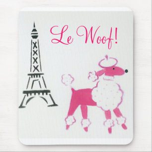 Tapis De Souris Le Woof ! Caniche rose à Paris