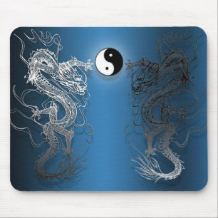 Tapis de souris le ying et yang dragons