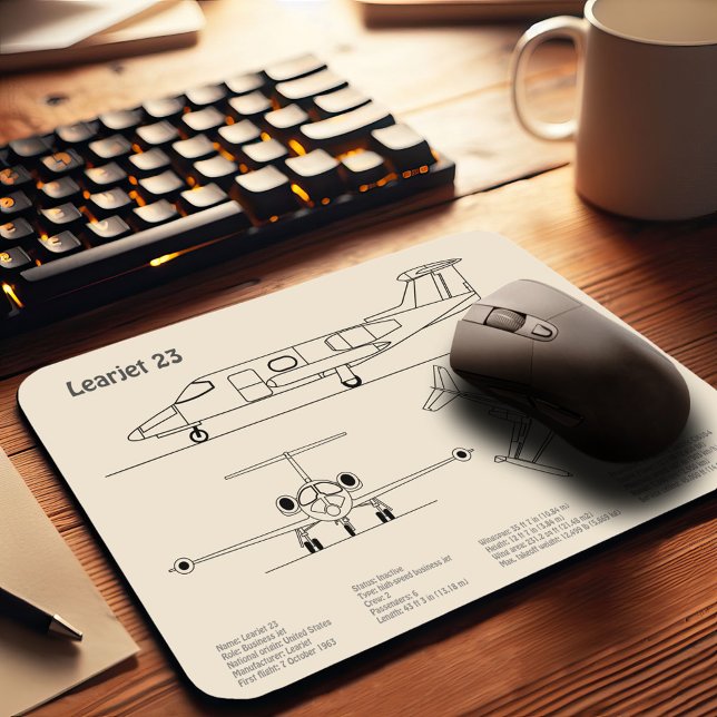 Tapis De Souris Learjet 23 - Plan de dessin du plan d'avion SD (Créateur téléchargé)