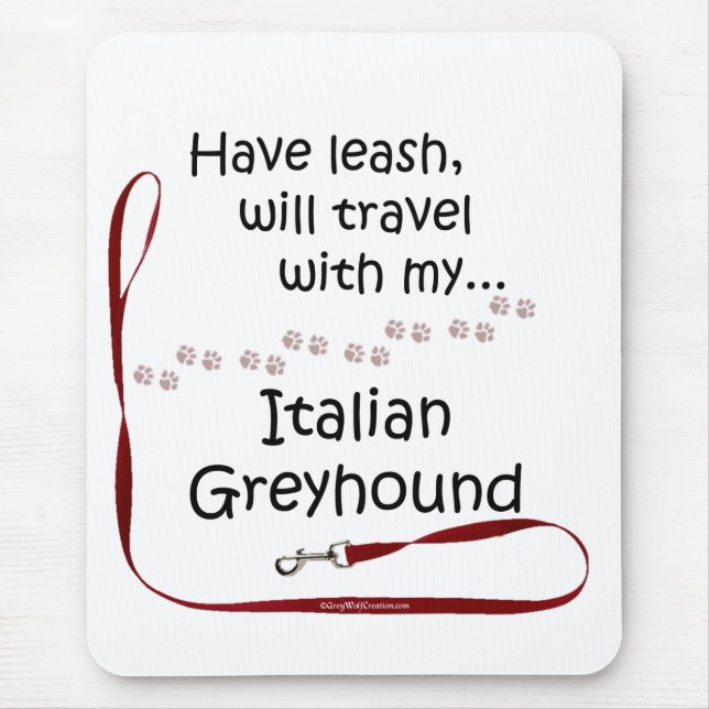 Tapis De Souris Leash de voyage italien Greyhound (Devant)