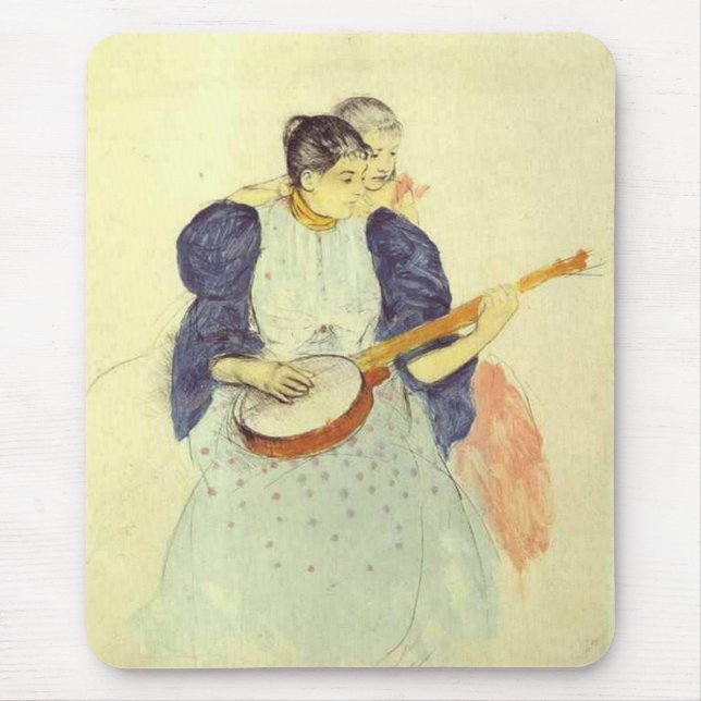 Tapis De Souris Leçon Banjo, Mary Cassatt Mousepad (Devant)