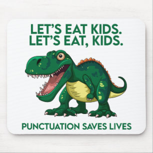 Tapis De Souris Leçon de grammaire de dinosaure drôle