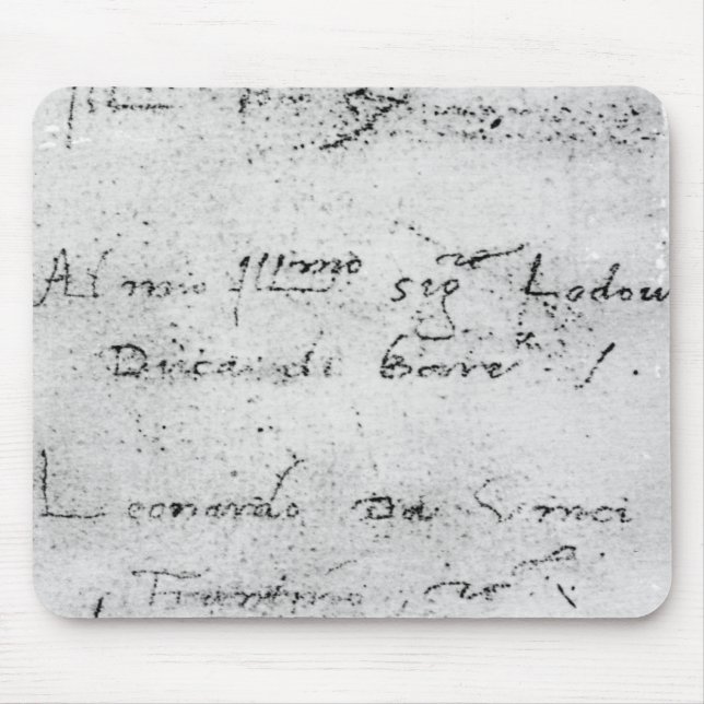 Tapis De Souris L'écriture de Leonardo da Vinci (Devant)