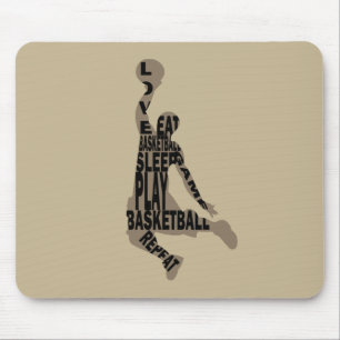 Tapis De Souris Lecteur de basketball slunk avec texte intégral