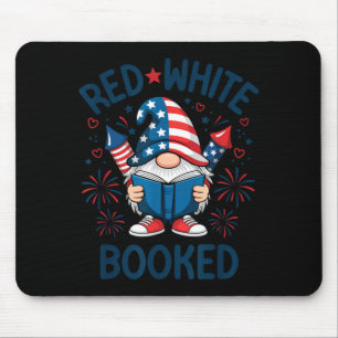 Tapis De Souris Lecteur patriotique Livre rouge blanc Feu d'artifi