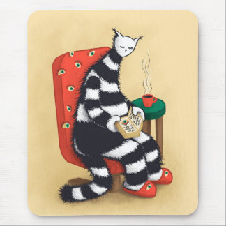 Tapis De Souris Lecture du livre de chat Lover