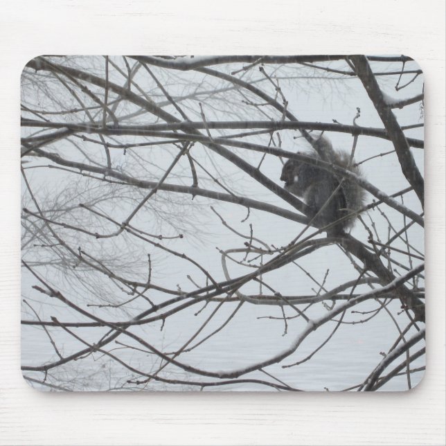 Tapis De Souris L'écureuil dans la Mousepad des neiges (Devant)