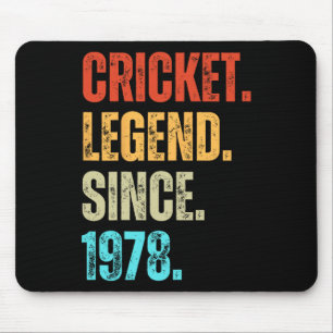 Tapis De Souris Légende de cricket depuis 1978 Anniversaire rétro