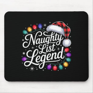 Tapis De Souris Légende de la liste vilain Lumières de Noël Plaid