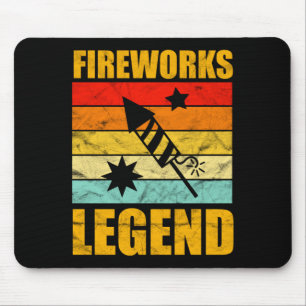 Tapis De Souris Légende drôle de feux d'artifice du quatre juillet